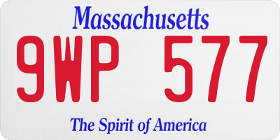 MA license plate 9WP577