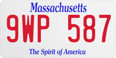 MA license plate 9WP587