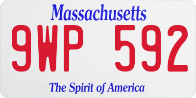 MA license plate 9WP592