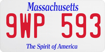 MA license plate 9WP593