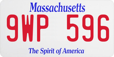 MA license plate 9WP596