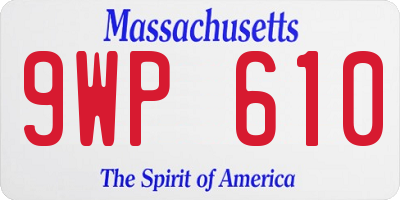 MA license plate 9WP610
