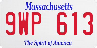 MA license plate 9WP613