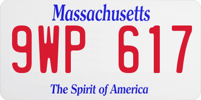 MA license plate 9WP617