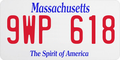 MA license plate 9WP618
