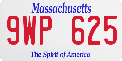 MA license plate 9WP625