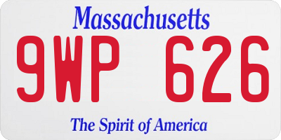 MA license plate 9WP626