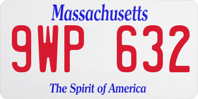 MA license plate 9WP632