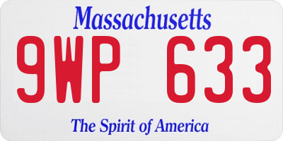 MA license plate 9WP633