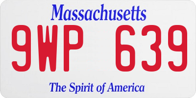 MA license plate 9WP639