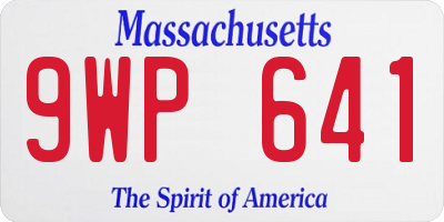 MA license plate 9WP641