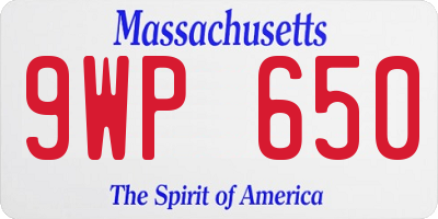 MA license plate 9WP650