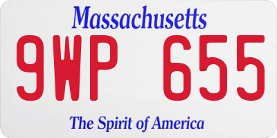MA license plate 9WP655
