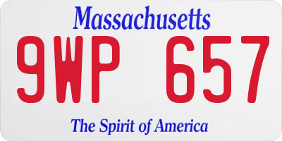 MA license plate 9WP657