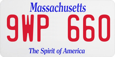 MA license plate 9WP660
