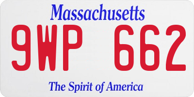 MA license plate 9WP662