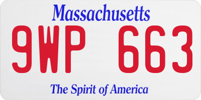 MA license plate 9WP663