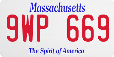 MA license plate 9WP669