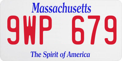 MA license plate 9WP679