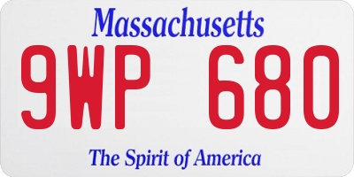 MA license plate 9WP680