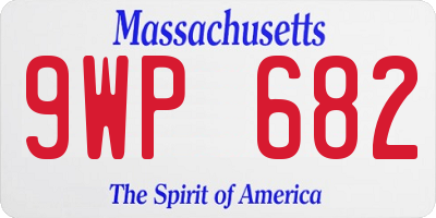 MA license plate 9WP682