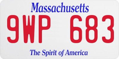 MA license plate 9WP683