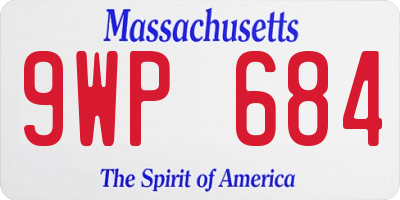 MA license plate 9WP684