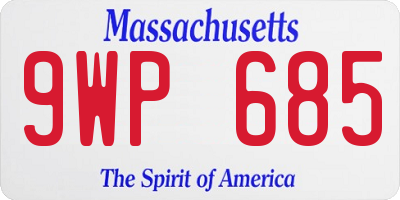 MA license plate 9WP685