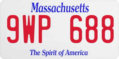 MA license plate 9WP688