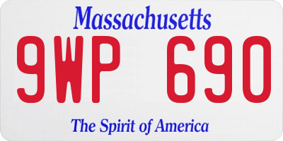 MA license plate 9WP690