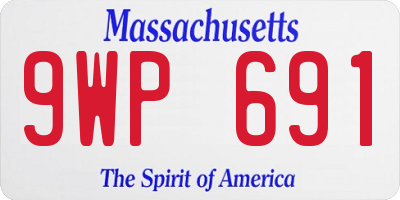 MA license plate 9WP691