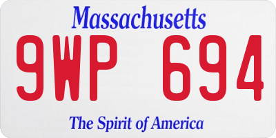 MA license plate 9WP694