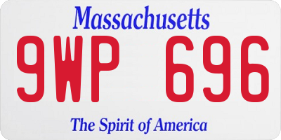 MA license plate 9WP696