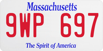 MA license plate 9WP697