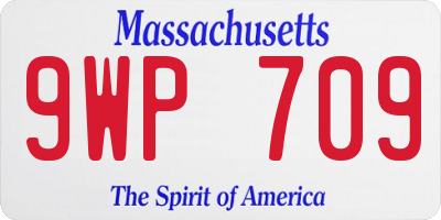 MA license plate 9WP709