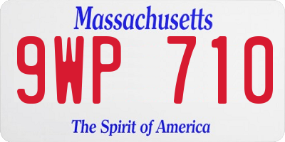 MA license plate 9WP710