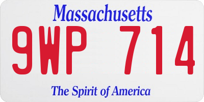 MA license plate 9WP714
