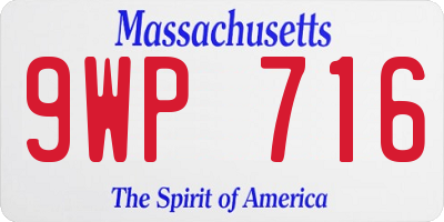 MA license plate 9WP716