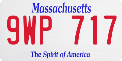 MA license plate 9WP717