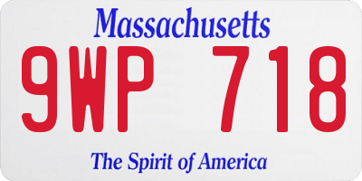 MA license plate 9WP718