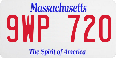 MA license plate 9WP720