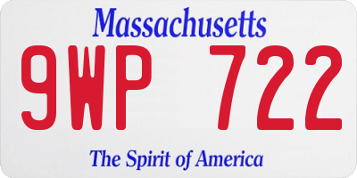 MA license plate 9WP722