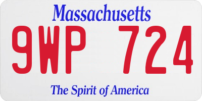 MA license plate 9WP724