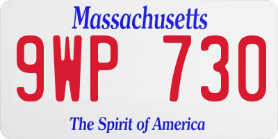 MA license plate 9WP730