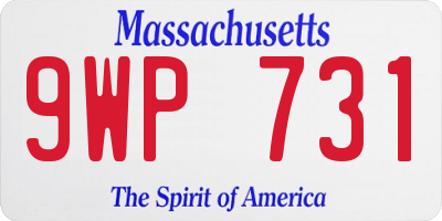 MA license plate 9WP731