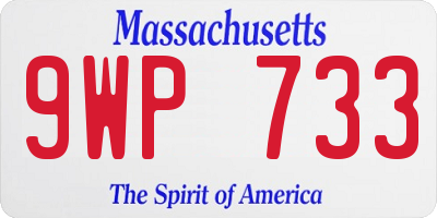 MA license plate 9WP733