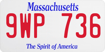 MA license plate 9WP736