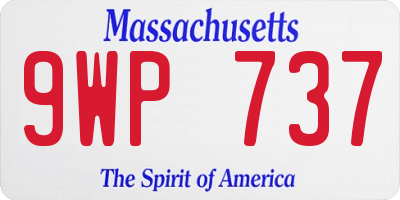 MA license plate 9WP737