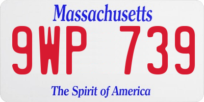MA license plate 9WP739