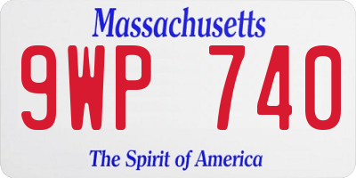 MA license plate 9WP740